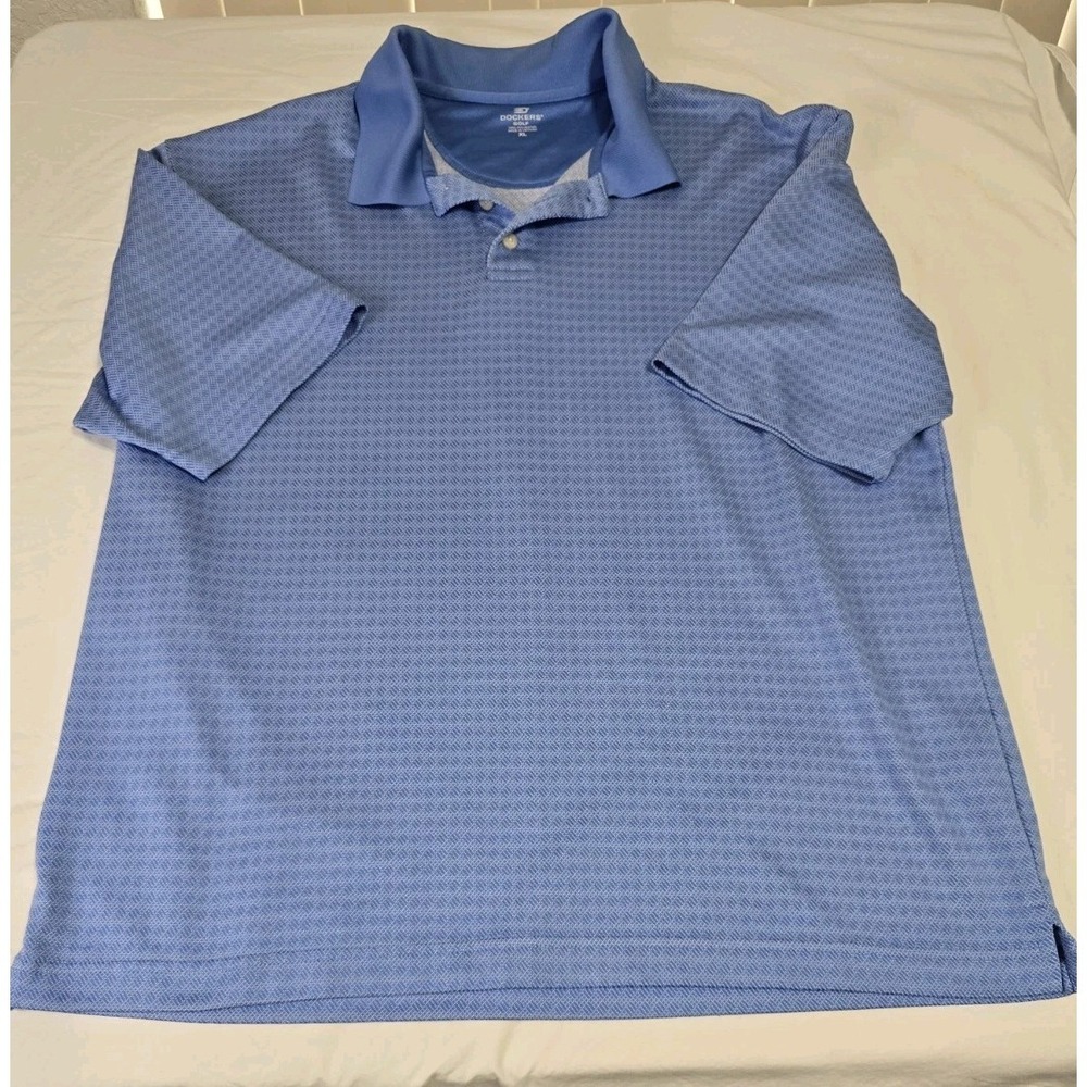 Dockers Men's XL Golf Polo Blue Short-Sleeve